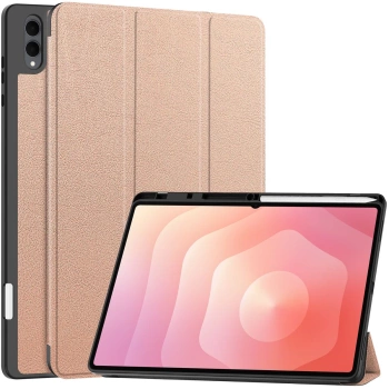 Etui z klapką Bizon Case Tab Lizard do Galaxy Tab S11 Ultra, różowozłote