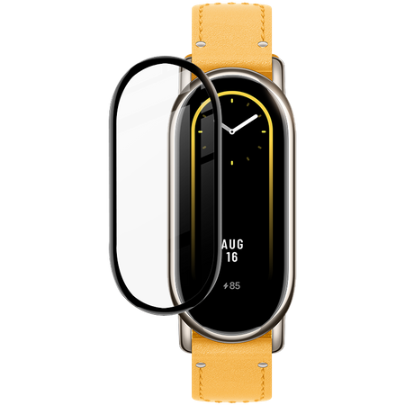 Szkło hybrydowe Bizon Glass Watch Edge Hybrid dla Mi Smart Band 8, czarne