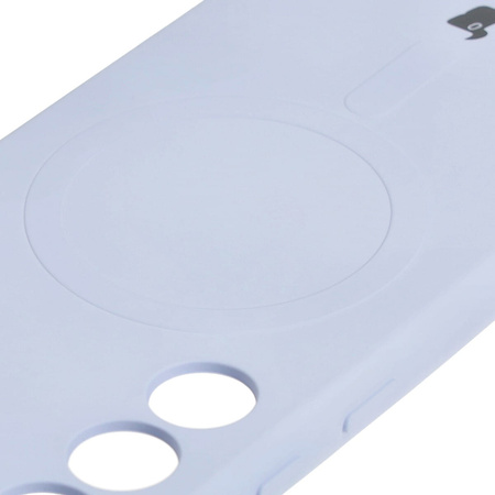 Etui silikonowe z pierścieniem magnetycznym Bizon Case Silicone Magnetic do Galaxy S23, jasnofioletowe