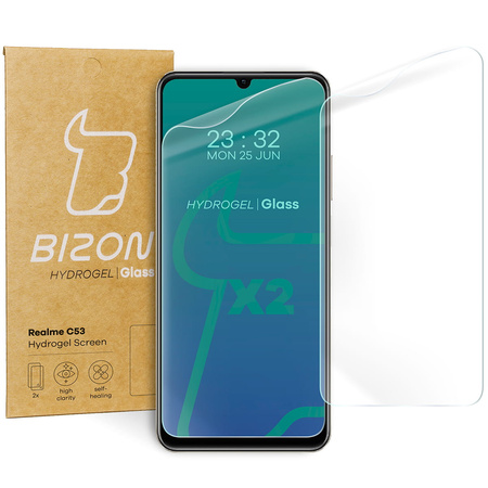 Folia hydrożelowa na ekran Bizon Glass Hydrogel do Realme C53 / Note 50, 2 sztuki