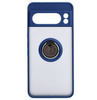 Etui z uchwytem na palec Bizon Case Hybrid Ring do Google Pixel 8 Pro, przydymione z granatową ramką