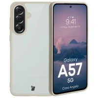 Etui Bizon Case Angelo do Galaxy A57 5G, półprzezroczyste z beżową ramką