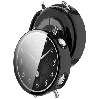 Etui ze szkłem do zegarka Bizon Case Watch Adamo do Xiaomi Watch S4 41 mm, czarne