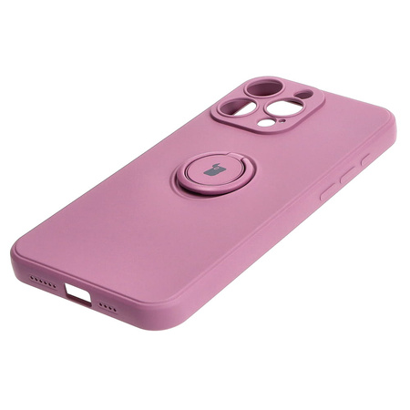 Etui Bizon Case Silicone Ring Sq do iPhone 15 Pro Max, ciemnofioletowe