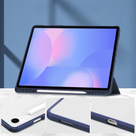 Etui z klapką Bizon Case Tab Clear Matt do Galaxy Tab S10 FE Plus, granatowe