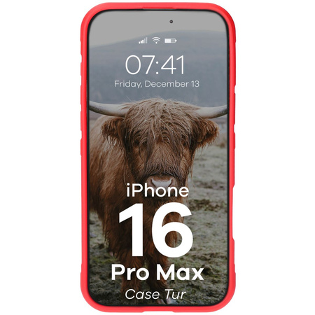 Pancerne etui Bizon Case Tur do iPhone 16 Pro Max, czerwone