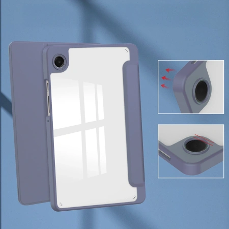 Etui z klapką Bizon Case Tab Clear Matt do Galaxy Tab A11 / A9, lawendowe