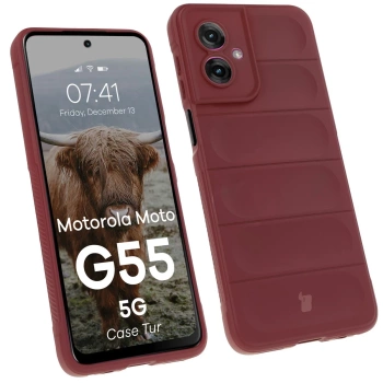 Pancerne etui Bizon Case Tur do Motorola Moto G55 5G, burgundowe