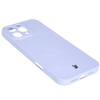 Silikonowe etui z pierścieniem magnetycznym Bizon Case Silicone Magnetic do iPhone 16 Pro Max, jasnofioletowe
