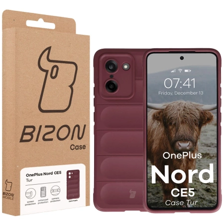 Pancerne etui Bizon Case Tur do OnePlus Nord CE5 5G, burgundowe