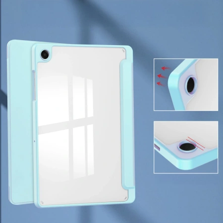 Etui z klapką Bizon Case Tab Clear Matt do Galaxy Tab A11 Plus / A9 Plus, błękitne