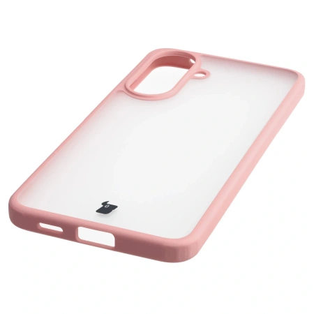 Etui Bizon Case Angelo do Galaxy A57 5G, półprzezroczyste z jasnoróżową ramką