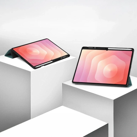 Etui z klapką Bizon Case Tab Lizard do Galaxy Tab S11 Ultra, ciemnozielone