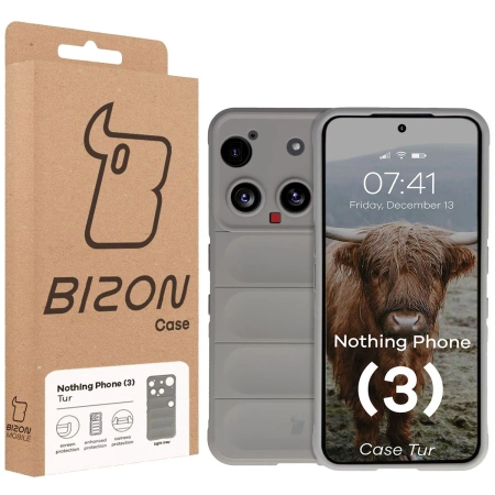 Pancerne etui Bizon Case Tur do Nothing Phone (3), jasnoszare