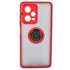Etui z uchwytem na palec Bizon Case Hybrid Ring do Xiaomi Redmi Note 12 Pro 5G, przydymione z czerwoną ramką