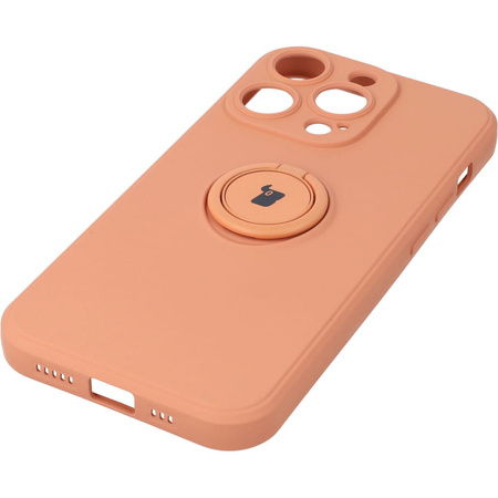 Etui Bizon Case Silicone Ring Sq do iPhone 14 Pro, pomarańczowe
