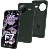 Silikonowe etui Bizon Soft Case do Xiaomi POCO F7 Ultra, ciemnozielone