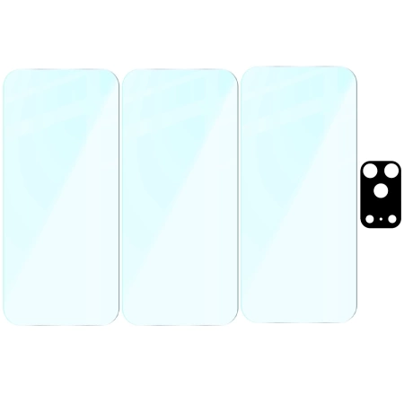3x Szkło hartowane + szybka na aparat Bizon Glass Clear Pack do iPhone 17 Pro