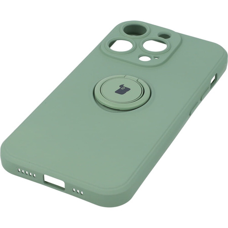 Etui Bizon Case Silicone Ring Sq do iPhone 14 Pro, jasnozielone