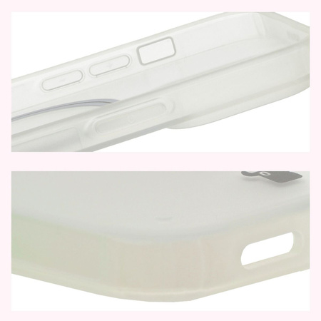 Etui z pierścieniem magnetycznym Bizon Case MatteO do iPhone 14 Pro, półprzezroczyste z przezroczystą ramką