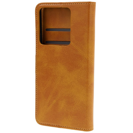 Etui z klapką Bizon Case Pocket do Xiaomi Redmi Note 14 5G / Poco M7 Pro 5G, brązowe