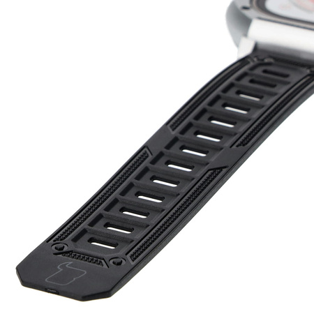 Etui z paskiem Bizon Strap + Case Watch Armor do Apple Watch Ultra 49mm, srebrne