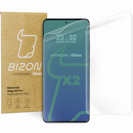 Folia hydrożelowa na ekran Bizon Glass Hydrogel Front Duo do Motorola Edge 50 Pro / Fusion / Ultra, 2 sztuki