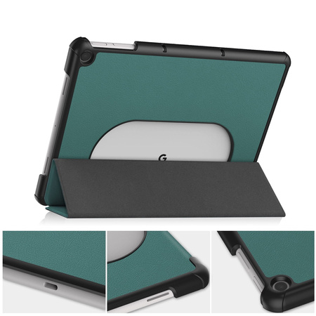 Etui Bizon Case Tab Croc do Google Pixel Tablet, ciemnozielone
