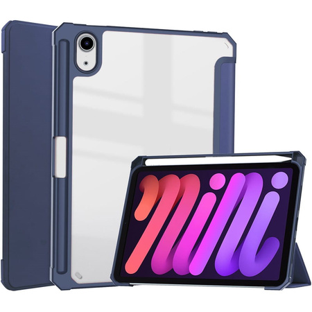 Etui Bizon Case Tab Clear Matt do Apple iPad Mini (A17 Pro) 2024 / iPad Mini 6 2021, granatowe