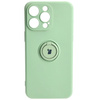 Etui Bizon Case Silicone Ring Sq do iPhone 15 Pro Max, jasnozielone