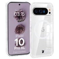 Etui z pierścieniem magnetycznym Bizon Case CrystalO do Google Pixel 10 Pro XL, przezroczyste