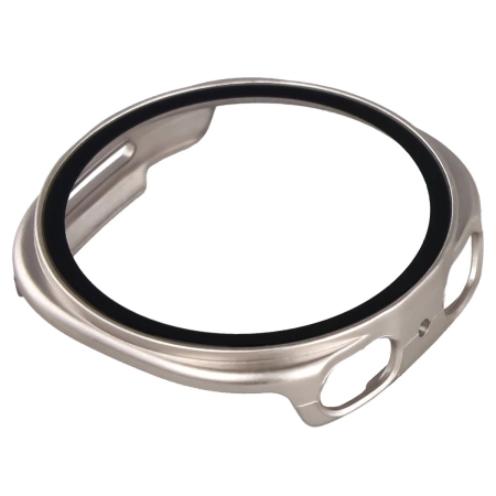 Etui ze szkłem do zegarka Bizon Case+Glass Watch do Samsung Galaxy Watch 8 40 mm, szampańskie