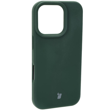Silikonowe etui Bizon Soft Case do iPhone 16 Pro, ciemnozielone
