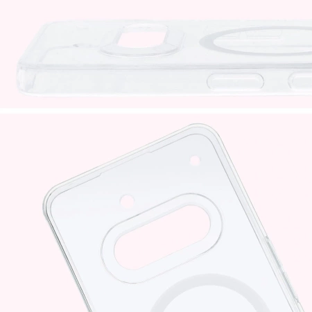 Etui z pierścieniem magnetycznym Bizon Case CrystalO do Nothing Phone (3a), przezroczyste