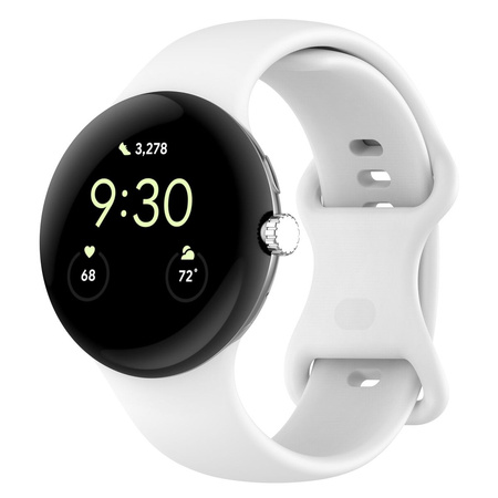 Silikonowy pasek Bizon Strap Watch Silicone S do Google Pixel Watch 3/Watch 2/Watch 1 41mm, biały