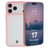 Etui Bizon Case Angelo do iPhone 17 Pro Max, półprzezroczyste z jasnoróżową ramką
