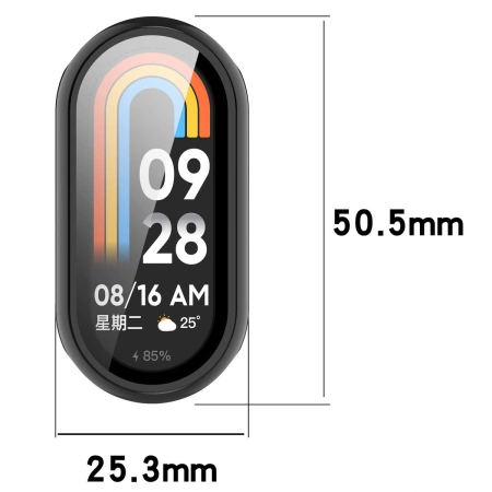 Etui ze szkłem do zegarka Bizon Case Watch Adamo do Xiaomi Smart Band 10, czarne