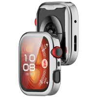 Etui z osłoną ekranu Bizon Case Watch Felipe do Huawei Watch Fit 4 Pro, srebrne