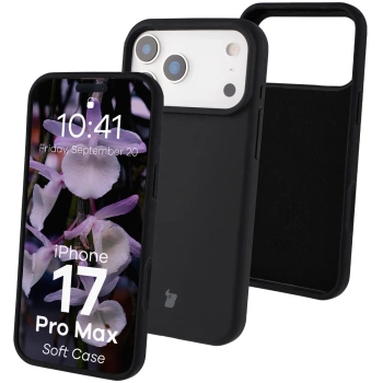 Silikonowe etui Bizon Soft Case do iPhone 17 Pro Max, czarne