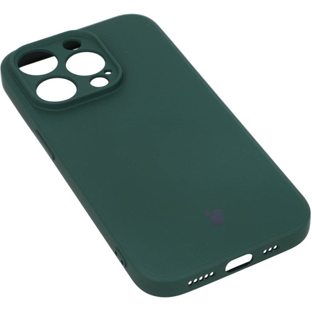Etui Bizon Case Silicone do iPhone 14 Pro, ciemnozielone