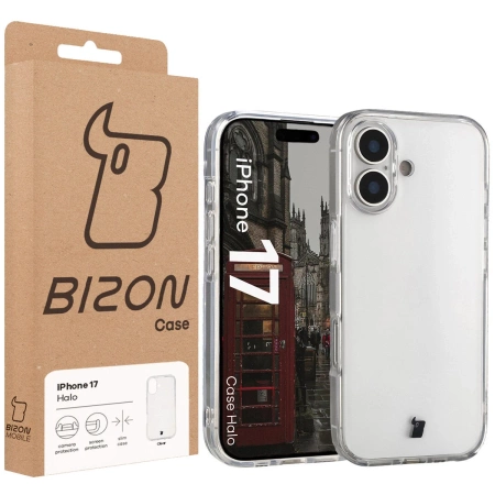 Etui Bizon Case Halo do iPhone 17, przezroczyste
