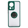 Etui z uchwytem na palec Bizon Case Hybrid Ring do Xiaomi 13 Lite, przydymione z ciemnozieloną ramką