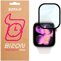 Szkło hybrydowe Bizon Glass Watch Edge Hybrid dla Apple Watch 10 46 mm, czarne