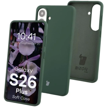 Silikonowe etui Bizon Soft Case do Galaxy S26 Plus, ciemnozielone