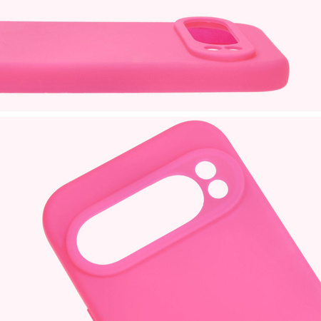 Silikonowe etui Bizon Soft Case do Google Pixel 9 Pro, neonowo-różowe