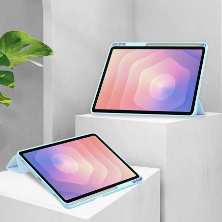 Etui z klapką Bizon Case Tab Clear Matt do Galaxy Tab S11, błękitne