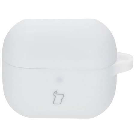Silikonowe etui z karabińczykiem Bizon Case Headphone Silicone do Galaxy Buds 3/3 Pro, białe