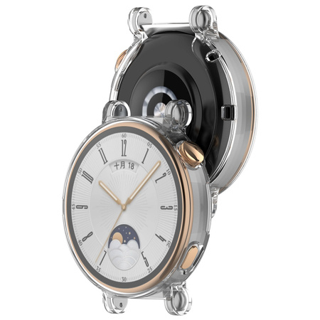 Etui Bizon Case Watch Felipe do Huawei Watch GT 4 41 mm, przezroczyste