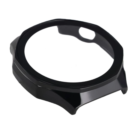 Etui ze szkłem do zegarka Bizon Case Watch Adamo do Huawei Watch GT6 Pro 46 mm, czarne