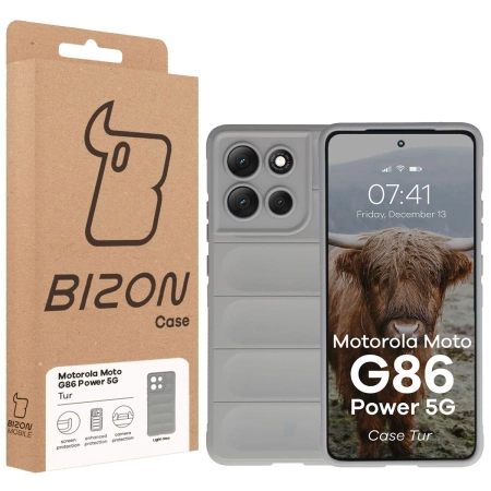 Pancerne etui Bizon Case Tur do Motorola Moto G86 Power 5G, jasnoszare